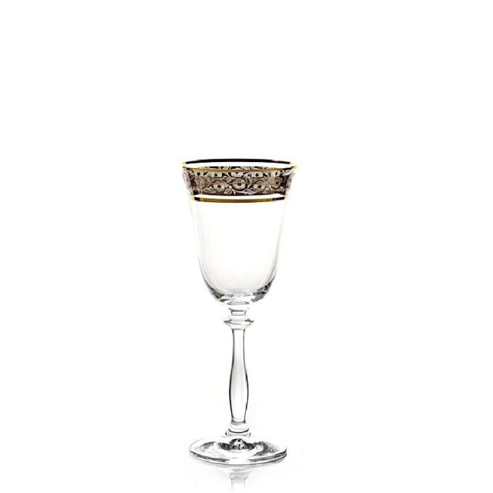 ANGELA ZŁOTO PLATYNA KIELISZKI WINO 250 ML KOMPLET 6 SZT