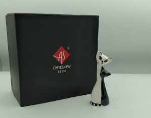 FIGURKA PORCELANOWA AS ĆMIELÓW MAMA I KOTEK