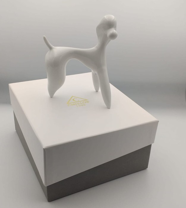 FIGURKA PORCELANOWA ĆMIELÓW PIES PUDEL 14,5