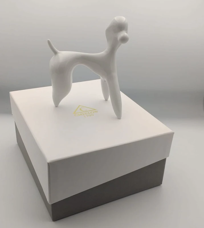 FIGURKA PORCELANOWA ĆMIELÓW PIES PUDEL 14,5