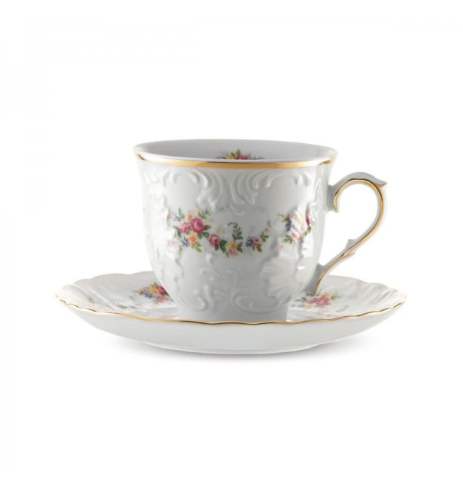 FILIŻANKA ZE SPODKIEM ROCOCO G742DROBNE RÓŻYCZKI 170ml
