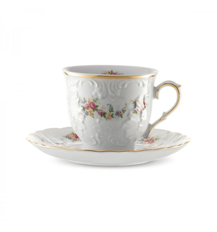 FILIŻANKA ZE SPODKIEM ROCOCO G742DROBNE RÓŻYCZKI 170ml