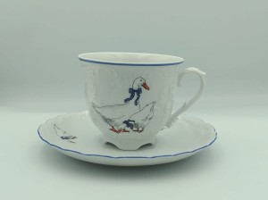 Filiżanka 250 ml ze spodkiem Rococo GĘSI