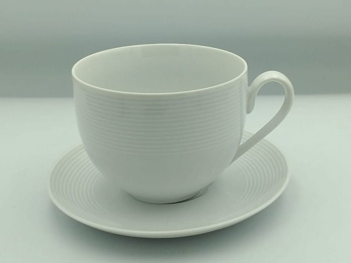 Filiżanka 450 ml ze spodkiem Yvette Biała Linea E755