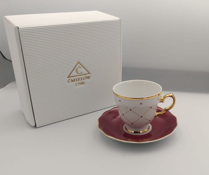 FILIŻANKA ZE SPODKIEM ALASKACircus Burgundy  170ML G913