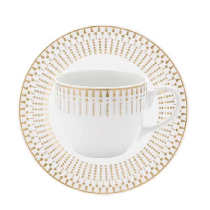Filiżanka espresso ze spodkiem 100ml - G682 YVONNE Złoty Miraż