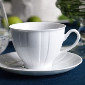 Filiżanka 250 ml ze spodkiem Oktawa biała 0001