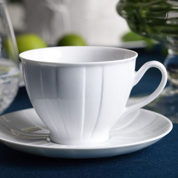 Filiżanka 250 ml ze spodkiem Oktawa biała 0001