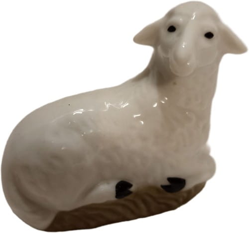 FIGURKA PORCELANOWA Baranek leżący