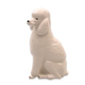 FIGURKA PORCELANOWA Pudel duży biały