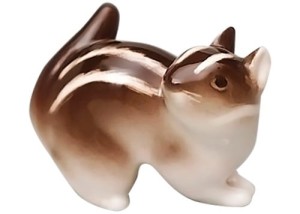 FIGURKA PORCELANOWA  Wiewiórka ziemna profil, burunduk