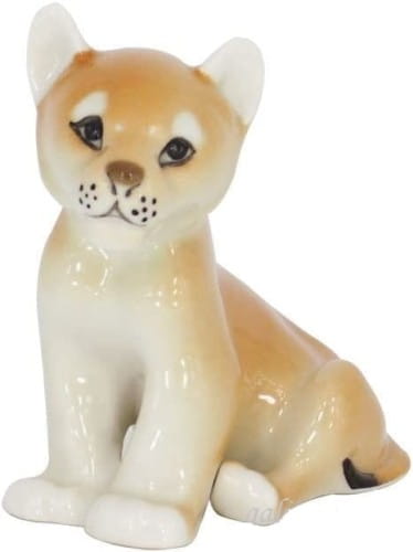 FIGURKA PORCELANOWA Lwiątko siedzące