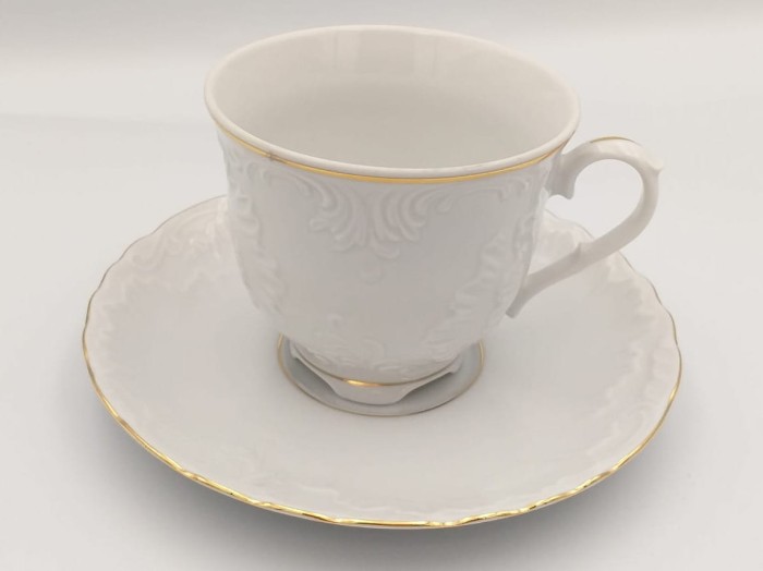 Filiżanka 250ml ze spodkiem Rococo 3604 Złota Linia