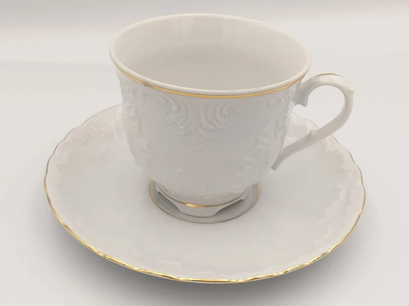 Filiżanka 250ml ze spodkiem Rococo 3604 Złota Linia