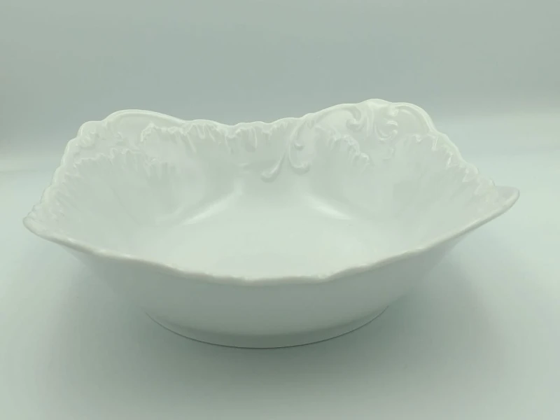 Salaterka kwadratowa 24 cm ROCOCO 0001 Biała Ćmielów