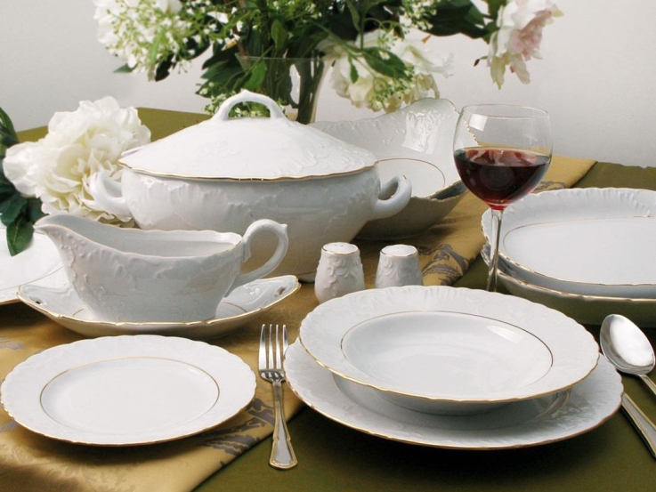 Serwis obiadowy Ćmielów Rococo porcelanowa zastawa stołowa
